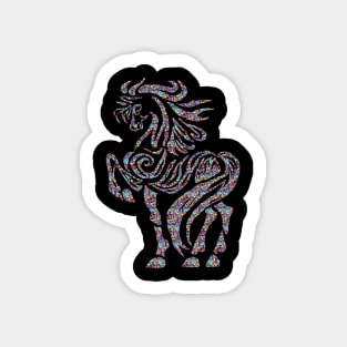 Tribal Horse Design (Colored Swirls) Sticker